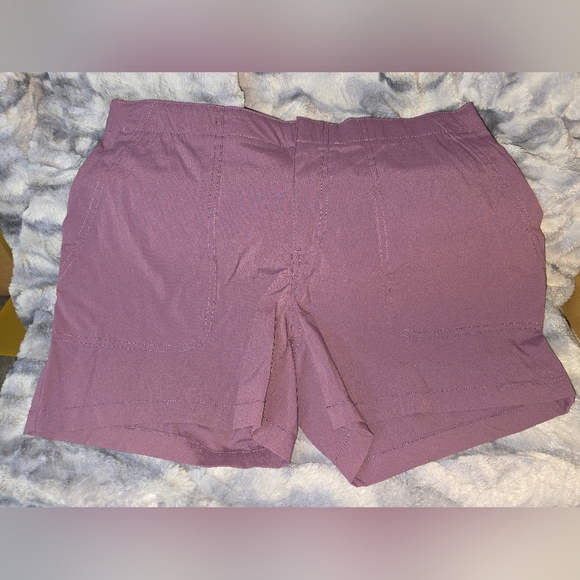 NWT Eddie Bauer Purple/plum Hiking Flat Front Shorts Size 12‎ - Picture 1 of 6